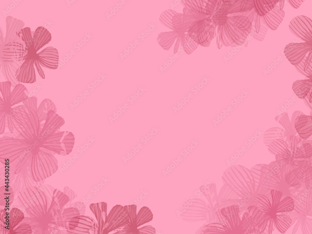 Color textured background with drawn pattern of flowers and artistic concept pink