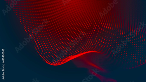 Abstract background with a dinamic wave. Big data. Network connection structure. 3D rendering.