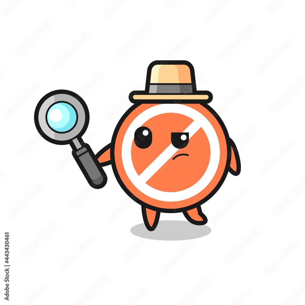 stop sign detective character is analyzing a case stop sign detective character is analyzing a case