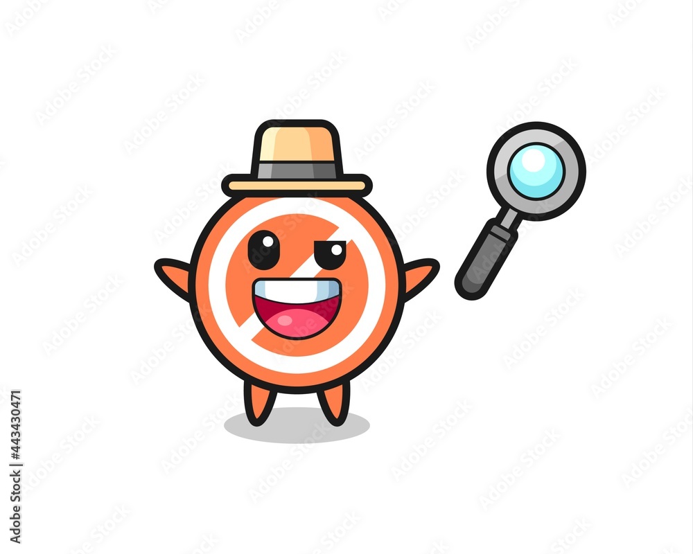 illustration of the stop sign mascot as a detective who manages to solve a case illustration of the stop sign mascot as a detective who manages to solve a case