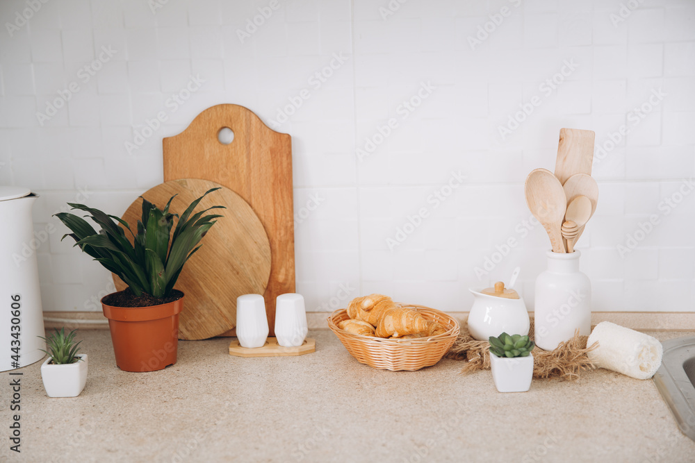Modern kitchen with zero waste food and dishes cleaning items. Sustainable lifestyle concept. Modern kitchen with zero waste food and dishes cleaning items. Sustainable lifestyle concept.