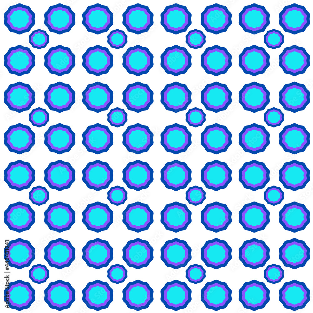 Pattern with colored shapes on a white background.