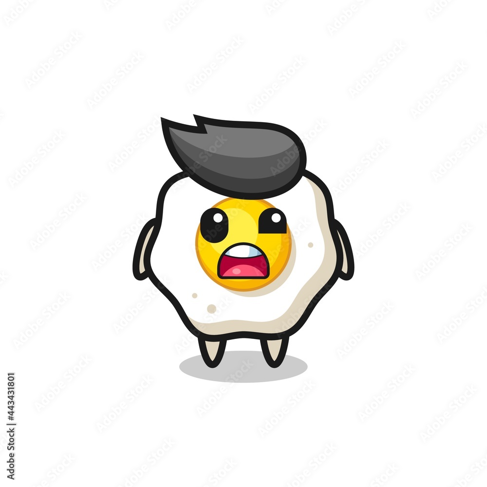 the shocked face of the cute fried egg mascot the shocked face of the cute fried egg mascot