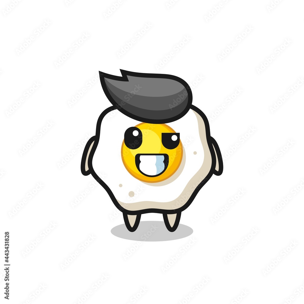 cute fried egg mascot with an optimistic face cute fried egg mascot with an optimistic face