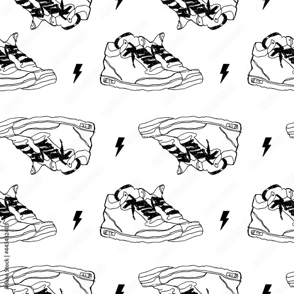 Pattern Print Colorful Pencil Black Sneaker Shoes For Men Women main image 1