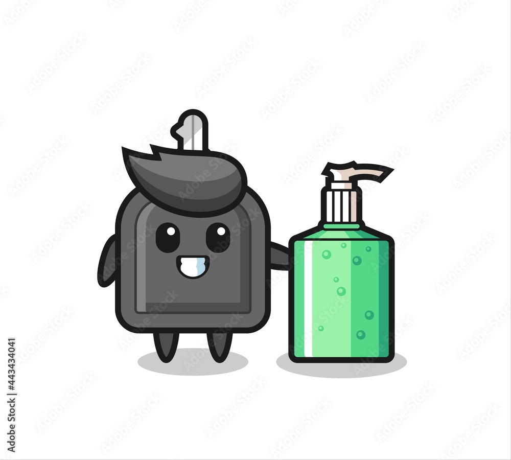 cute car key cartoon with hand sanitizer cute car key cartoon with hand sanitizer