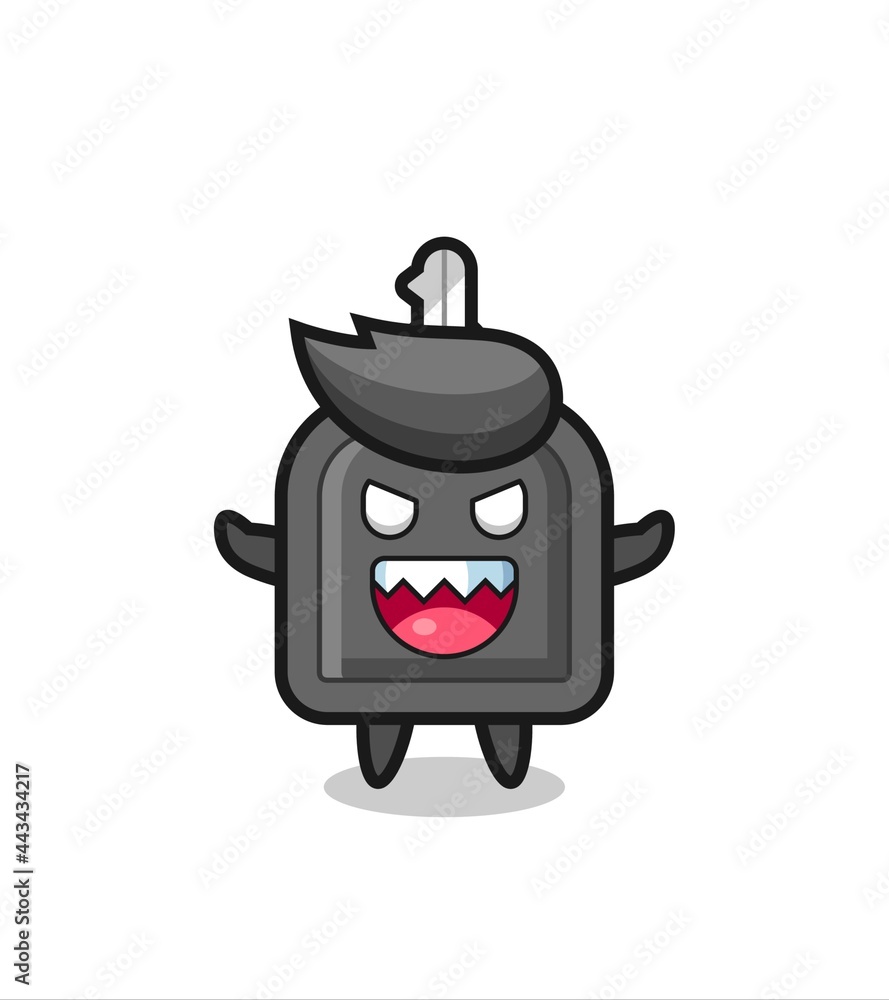 illustration of evil car key mascot character illustration of evil car key mascot character