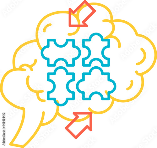 Function introspection of human brain icon vector