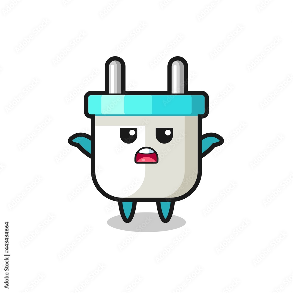 electric plug mascot character saying I do not know electric plug mascot character saying I do not know