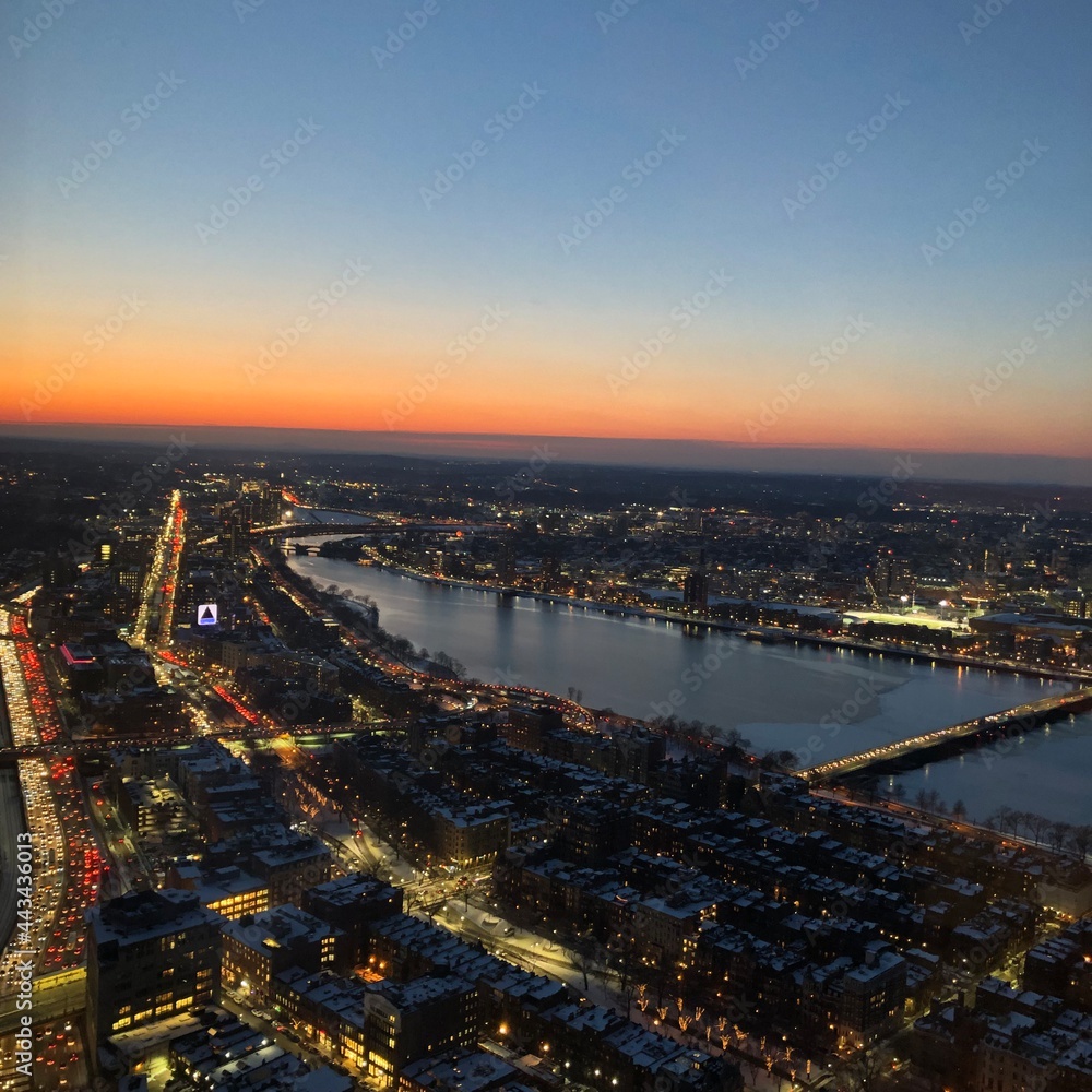 coucher de soleil et vue panoramique