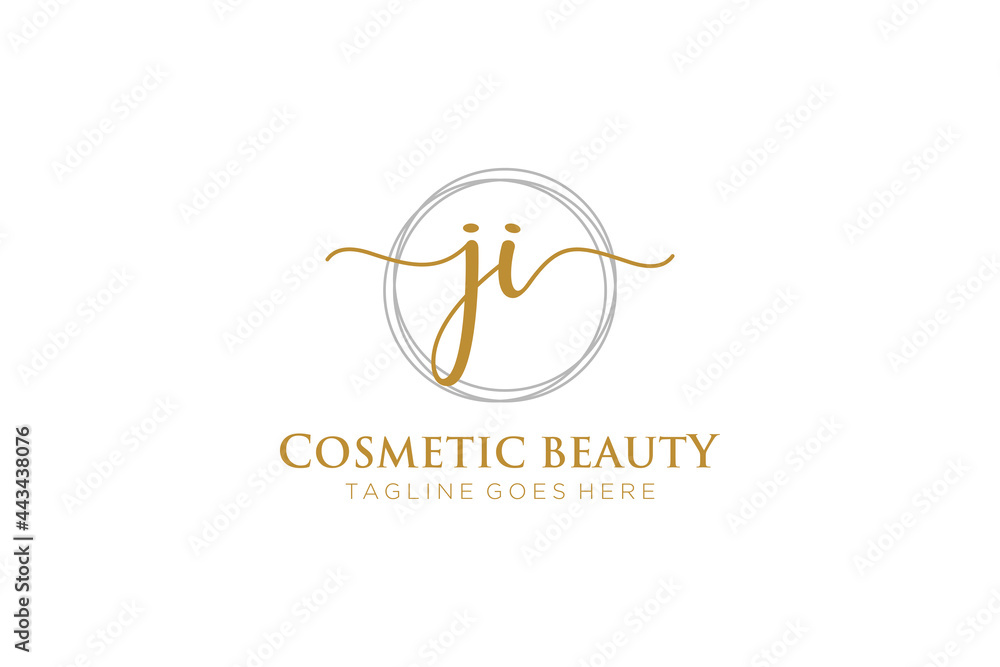 initial JI Feminine logo beauty monogram and elegant logo design ...