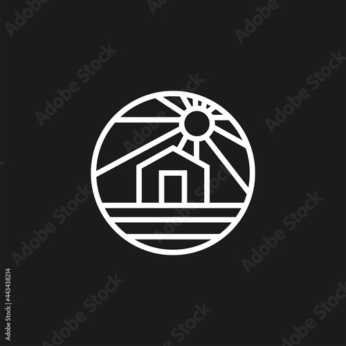 Real estate home logo line icon