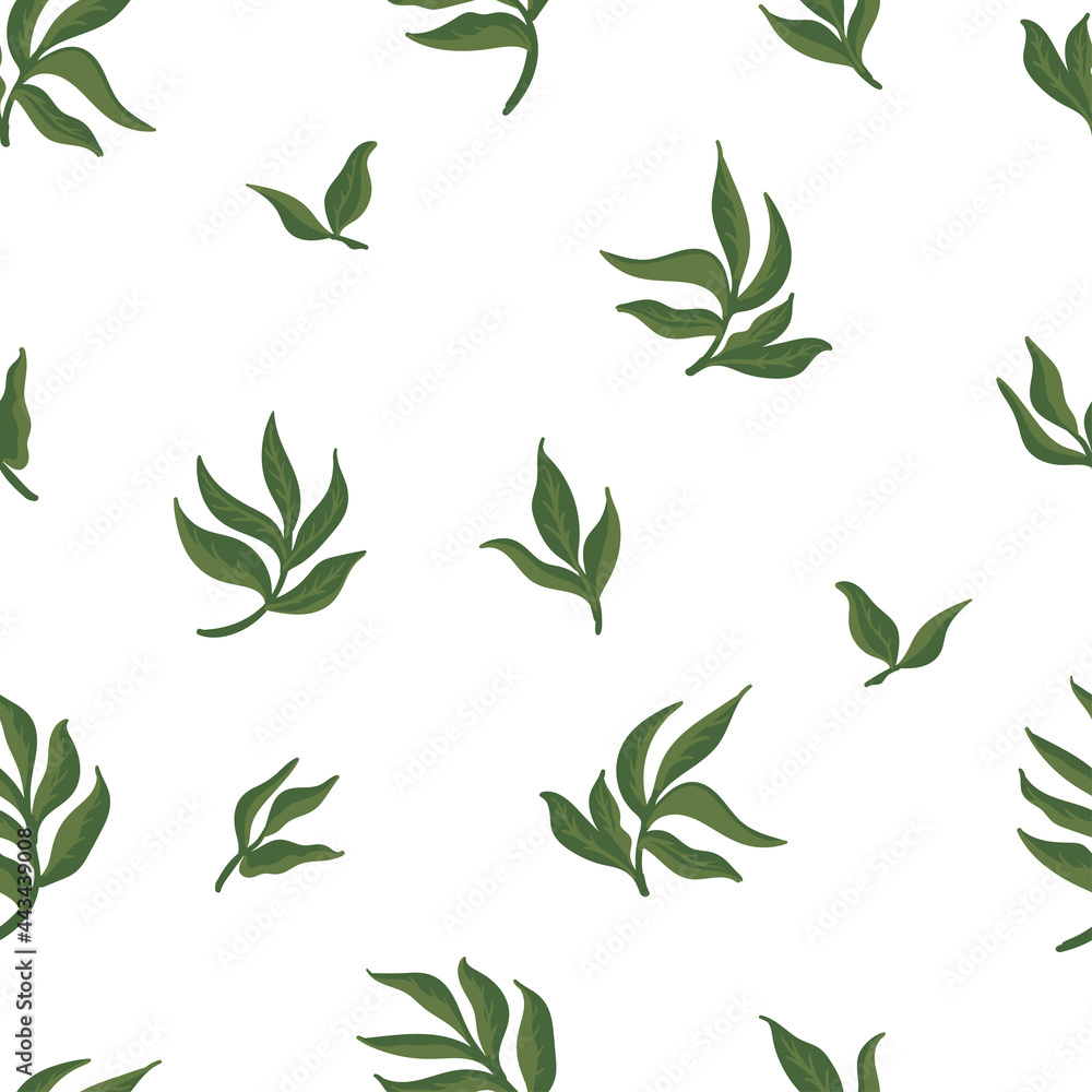 Floral vector seamless pattern with blooming peony flowers, buds, bouquet, garland, leaves. Vintage hand drawn background for decoration, wrapping, textile, fabric.