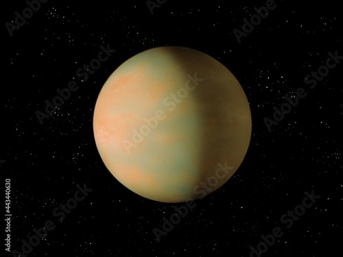 Beautiful terrestrial planet with stars. Abstract background.