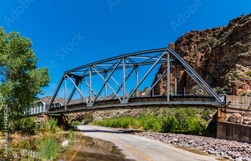 Railroad Trestle Bridge On The Rainbow Canyon Scenic Drive, Rainbow Canyon, Caliente, Nevada, USA