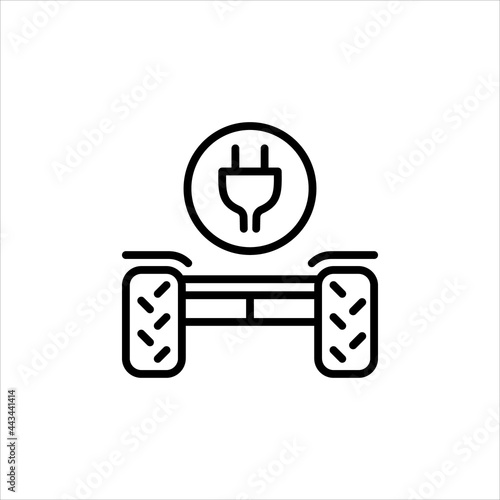 Icon Of The Line Is An Electric Scooter Hoverboard In A Simple Style. Vector sign in a simple style isolated on a white background. Original size 64x64 pixels.