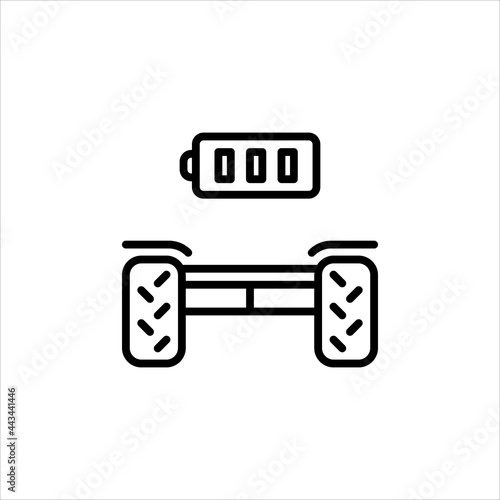 Icon Of The Line Is An Electric Scooter Hoverboard In A Simple Style. Vector sign in a simple style isolated on a white background. Original size 64x64 pixels.