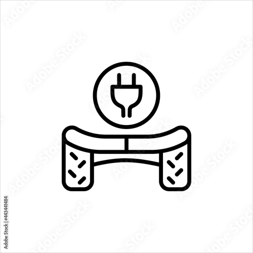 Icon Of The Line Is An Electric Scooter Hoverboard In A Simple Style. Vector sign in a simple style isolated on a white background. Original size 64x64 pixels.