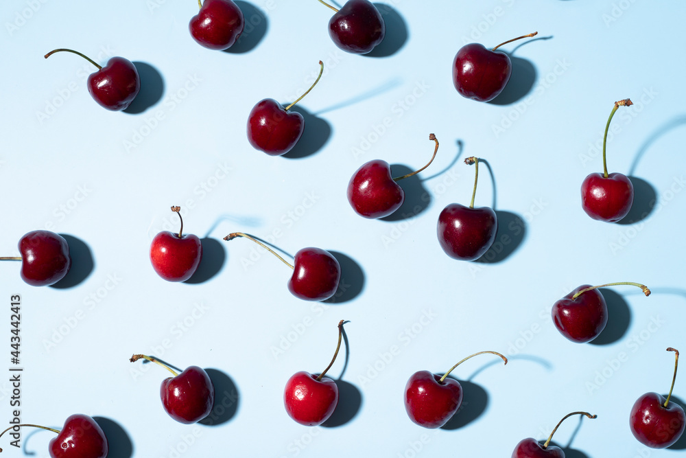 background with red cherries background with red cherries