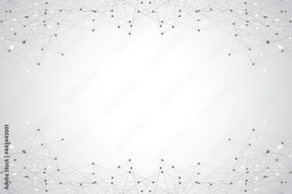 Big Genomic Data Visualization. DNA helix, DNA strand, DNA Test. Molecule or atom, neurons. Abstract structure for Science or medical background, banner, illustration Big Genomic Data Visualization. DNA helix, DNA strand, DNA Test. Molecule or atom, neurons. Abstract structure for Science or medical background, banner, illustration