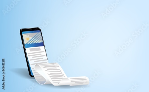 a smartphone with the concept of checking 3d accounts and a bank card
