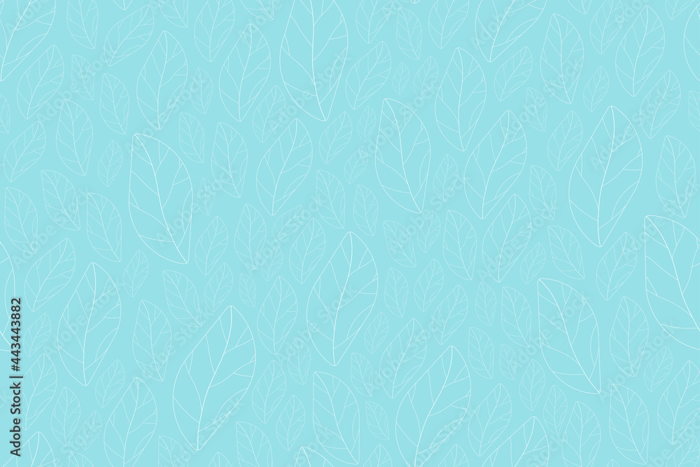 Vector seamless leaves background - delicate mosaic design. Hand drawn decorative endless pattern