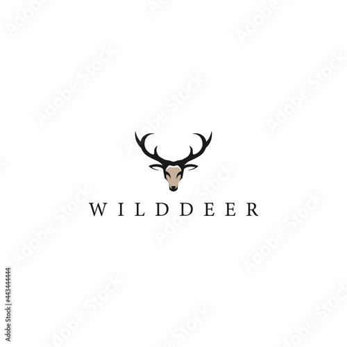 deer head logo minimalist design. logo template