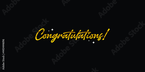 Congratulations calligraphy text , Hand written Congratulations brush lettering. Vector Illustration for greeting. Vector Lettering. Calligraphic banner