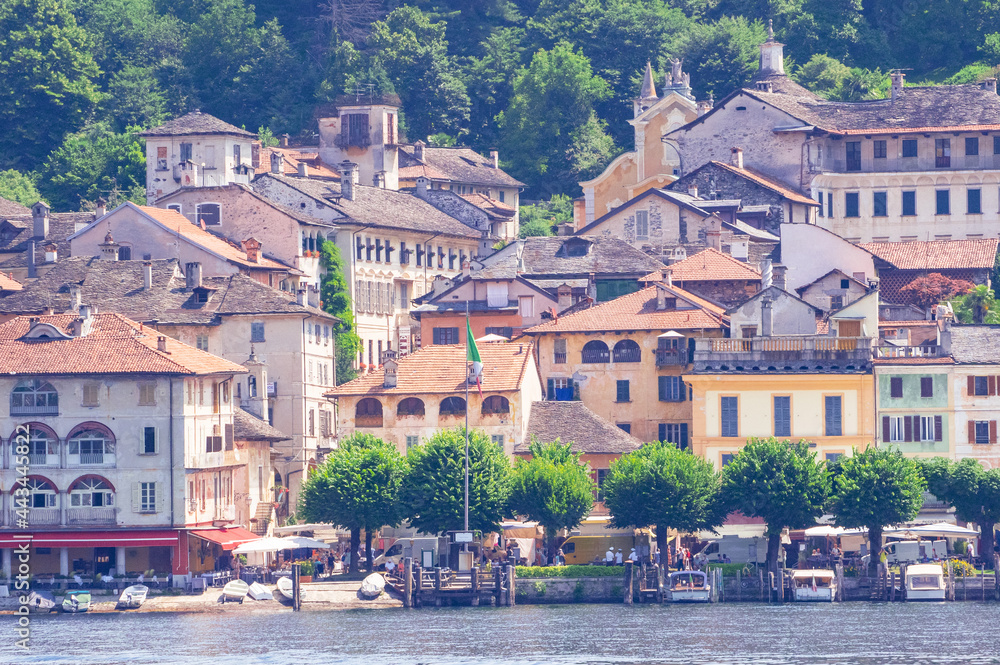 amazing view of Orta San Giulio, one of the most beautiful villages in Italy.
