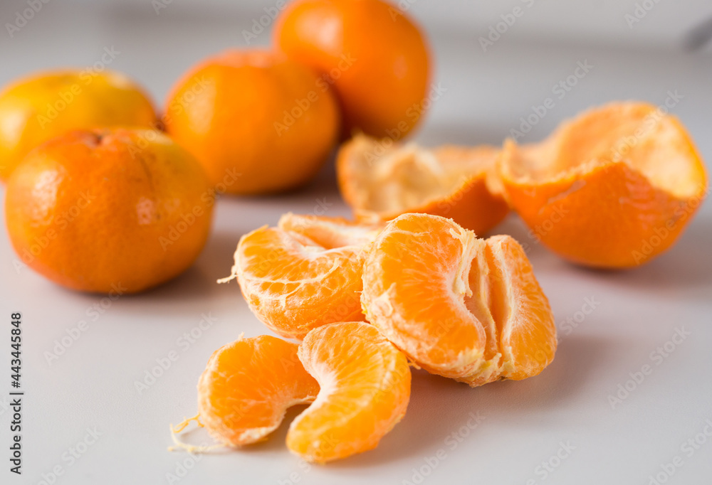 fresh tangerines on white background fresh tangerines on white background