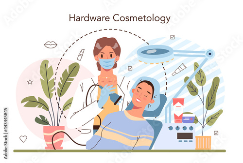 Cosmetologist concept. Skin care procedure. Hardware cosmetology