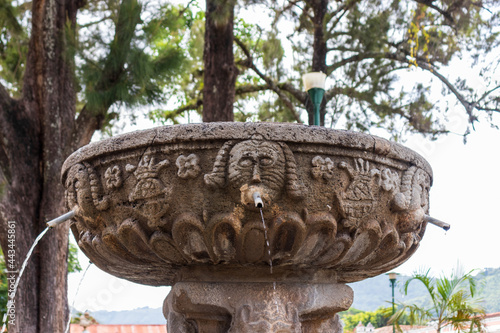 Details of colonial fountain in antigua guatemala photo