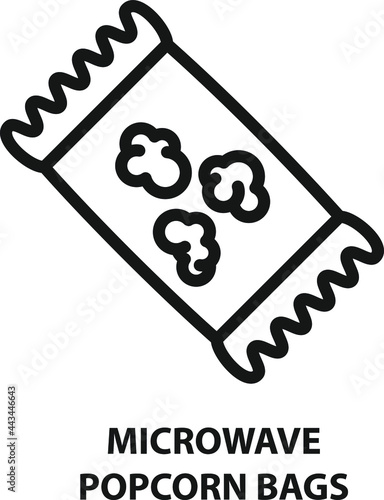 Microwave Popcorn bag Icon , vector