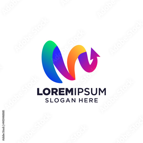 Letter M logo vector illustration, Design inspiration. Colorful icons
