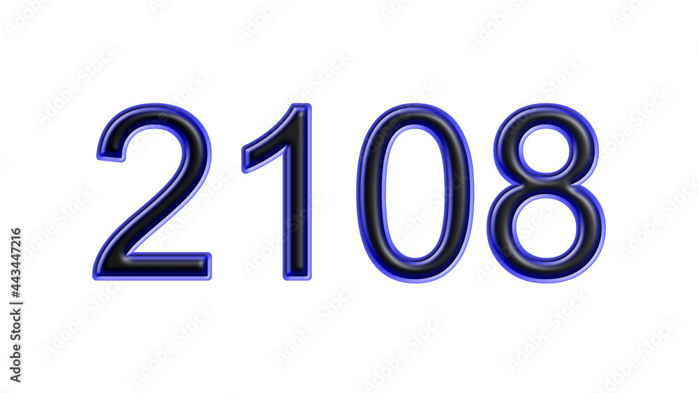 blue 2108 number 3d effect white background blue 2108 number 3d effect white background