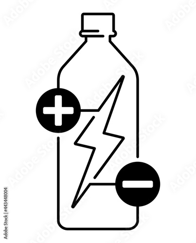 Electrolyte Water Drink icon - ions in bottle