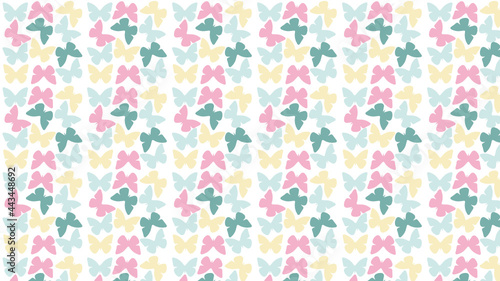 Pastel colored butterflies, seamless pattern, gift wrapping