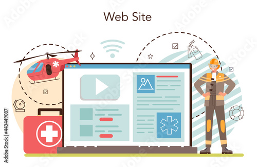 Urgency rescuer online service or platform. Ambulance lifeguard