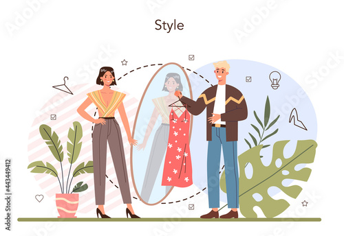 Fashion stylist concept. Modern, creative job, professional fashion