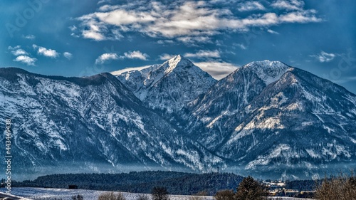 landscape with mountains and snow