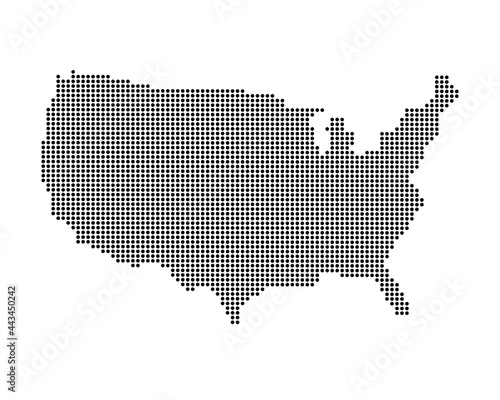 USA map in dot style isolated on white background