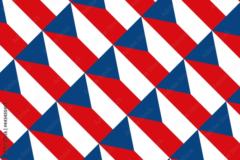 Simple geometric pattern in the colors of the national flag of Czech Republic