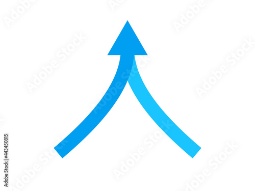 Two arrow merging icon. Clipart image isolated on white background