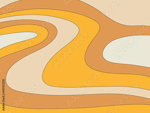 Retro background of the 70s. Abstract vintage background. Vector illustration in simple linear style - design templates - hippie style.