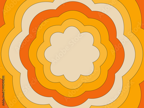 Retro background of the 70s. Abstract vintage background. Vector illustration in simple linear style - design templates - hippie style.