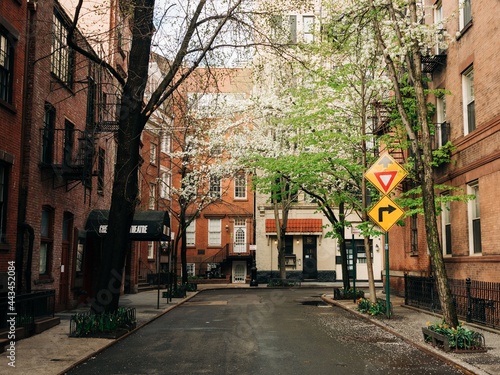 Obraz na płótnie Residential street with spring colors, in the West Village, New York City w salonie