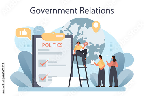 Government PR. Political party or political institutions public