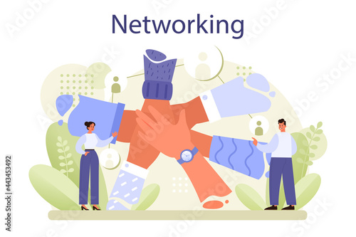 Networking concept. Employees collaboration, establishment of partnerships