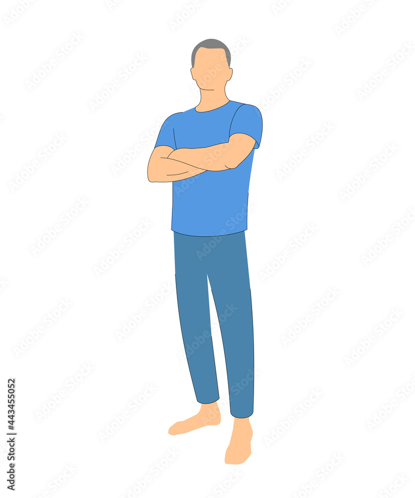Man with crossed arms. Pose man.