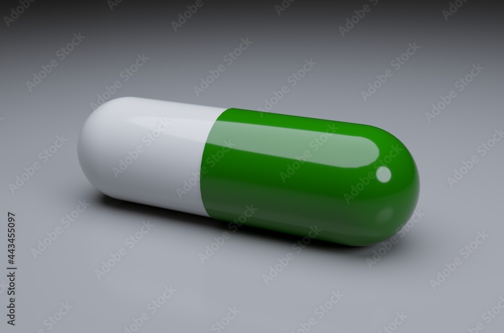 3D yellow and White Capsule Pills Isolated on Black Background 3D yellow and White Capsule Pills Isolated on Black Background